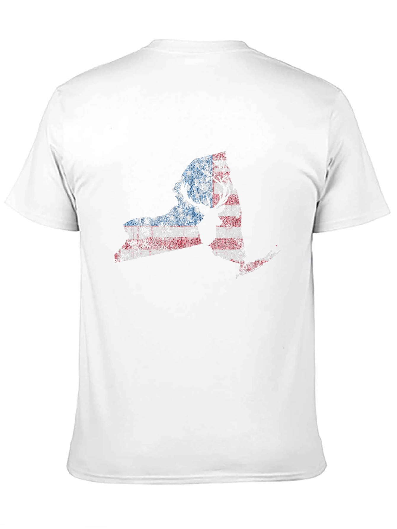 NY Deer American Flag Distressed Tee