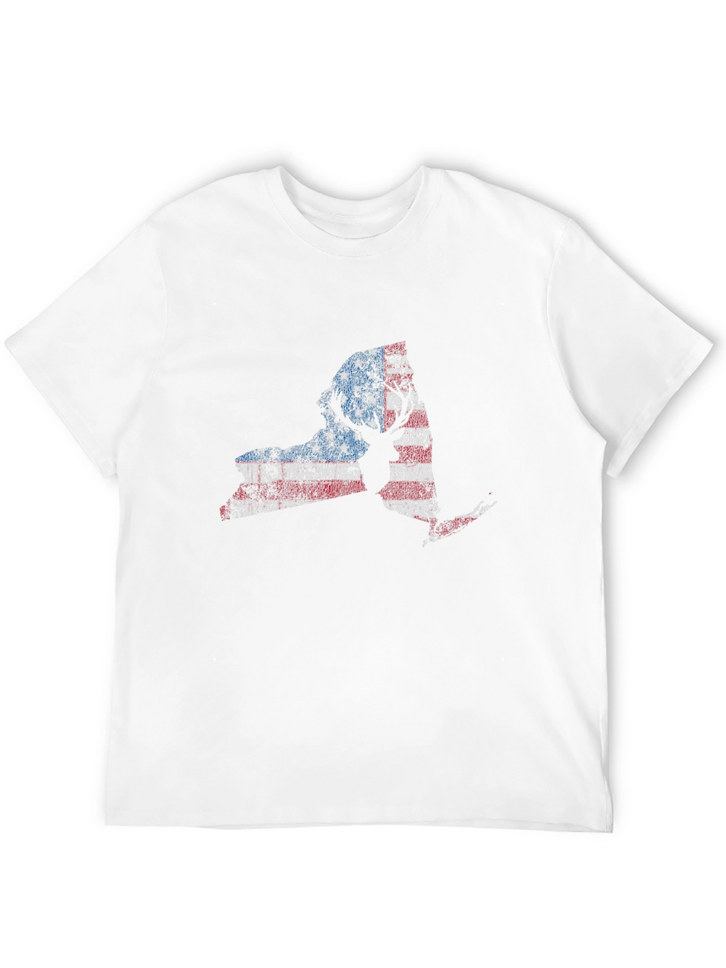 NY Deer American Flag Distressed Tee
