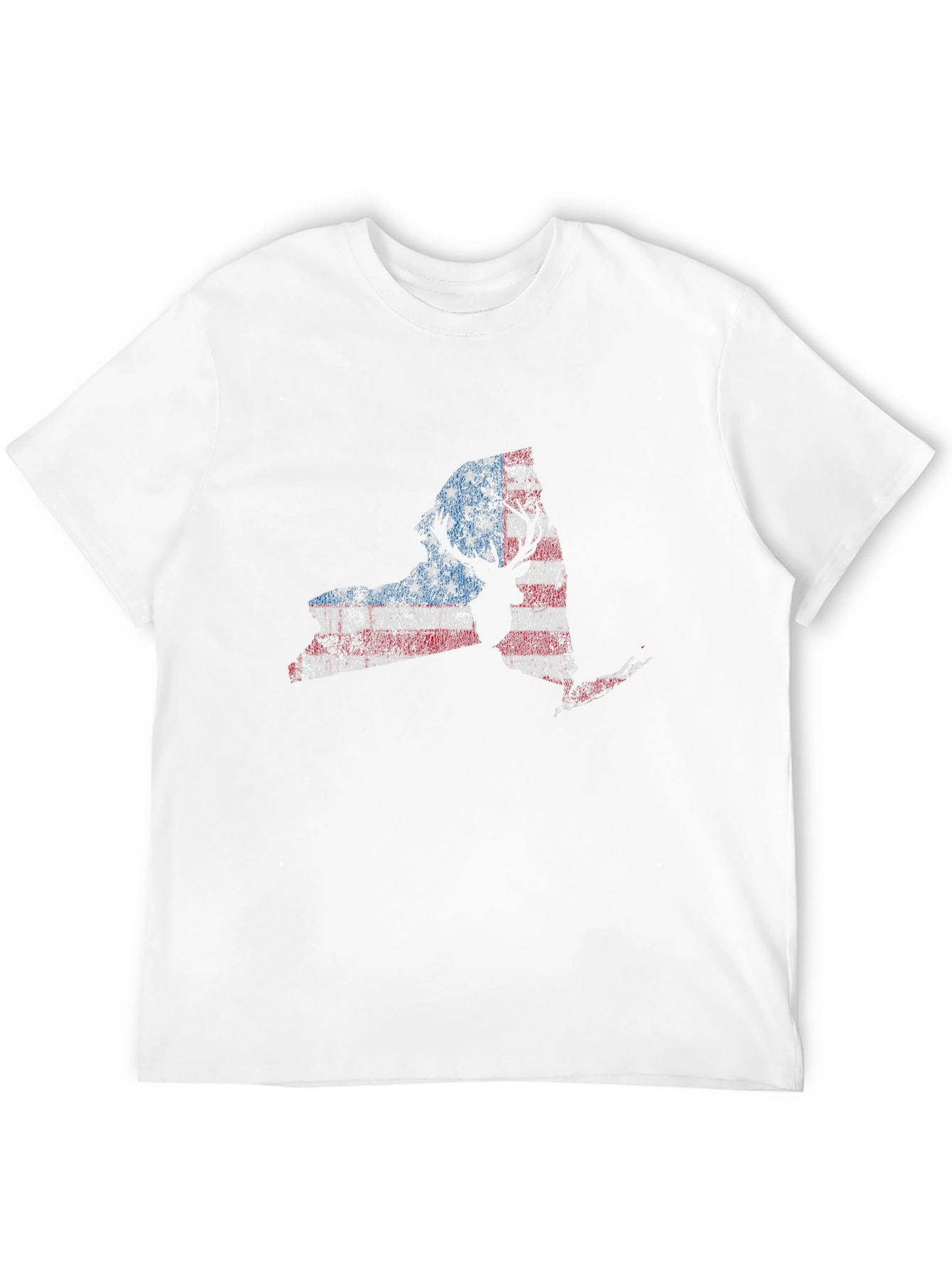 NY Deer American Flag Distressed Tee