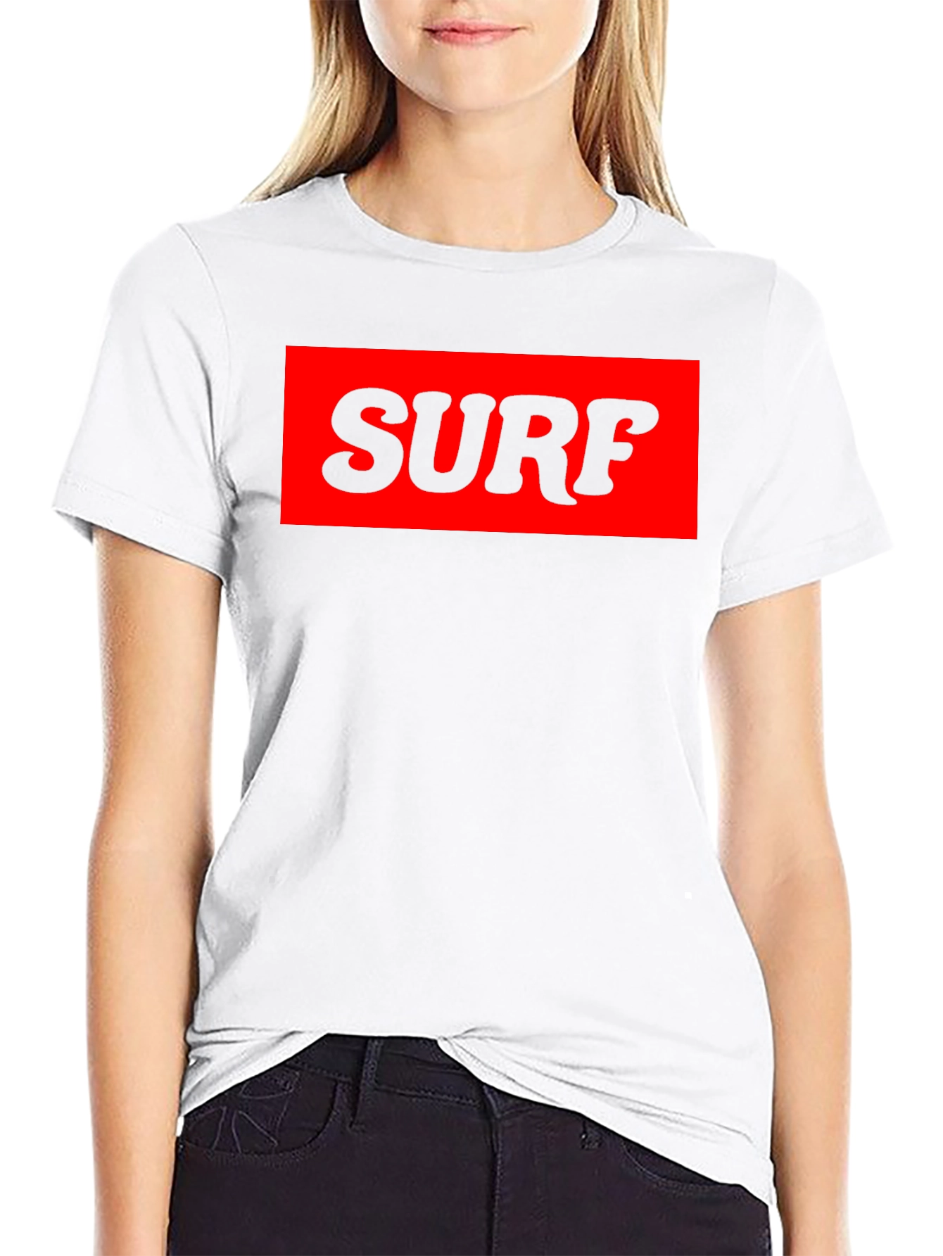 Surf Graphic Tee - Bold Black T-Shirt with Red Print