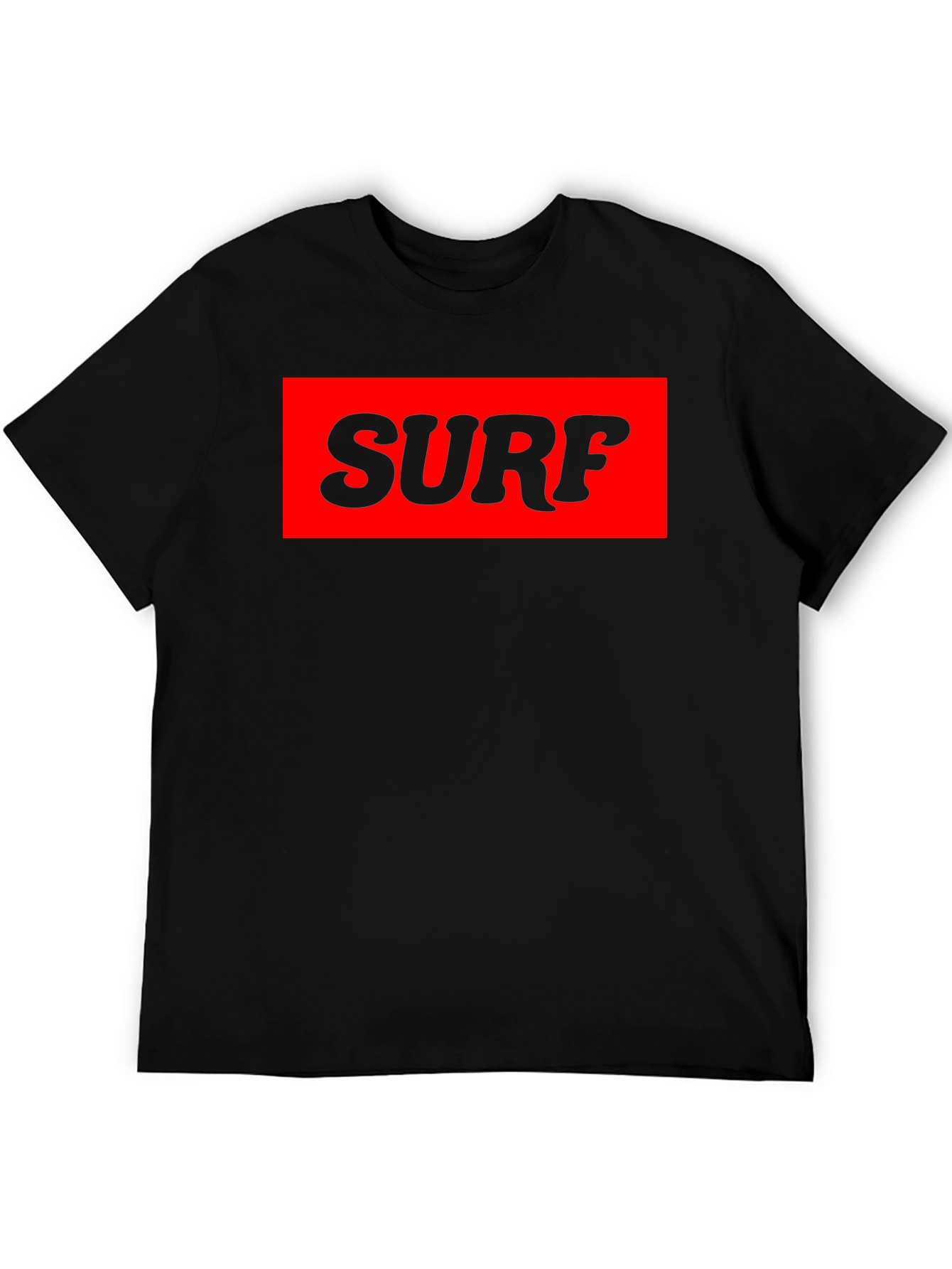 Surf Graphic Tee - Bold Black T-Shirt with Red Print