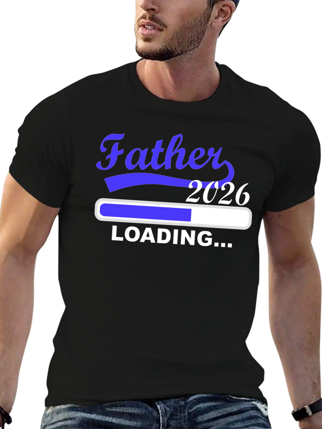 Father Loading 2026 Black T-Shirt