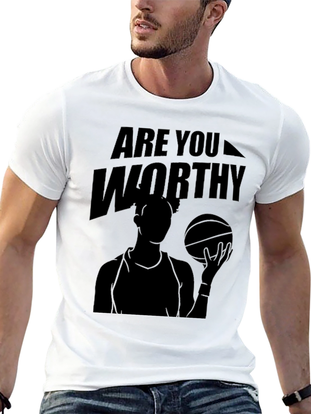 Are You Worthy Black Graphic Tee