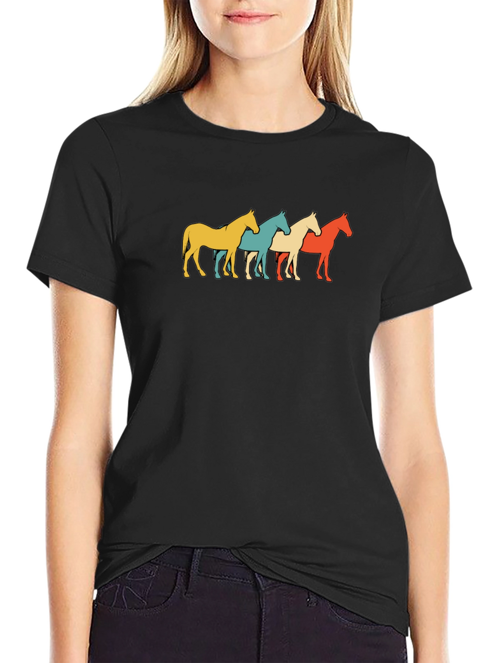 Retro Horse Graphic Tee - Black