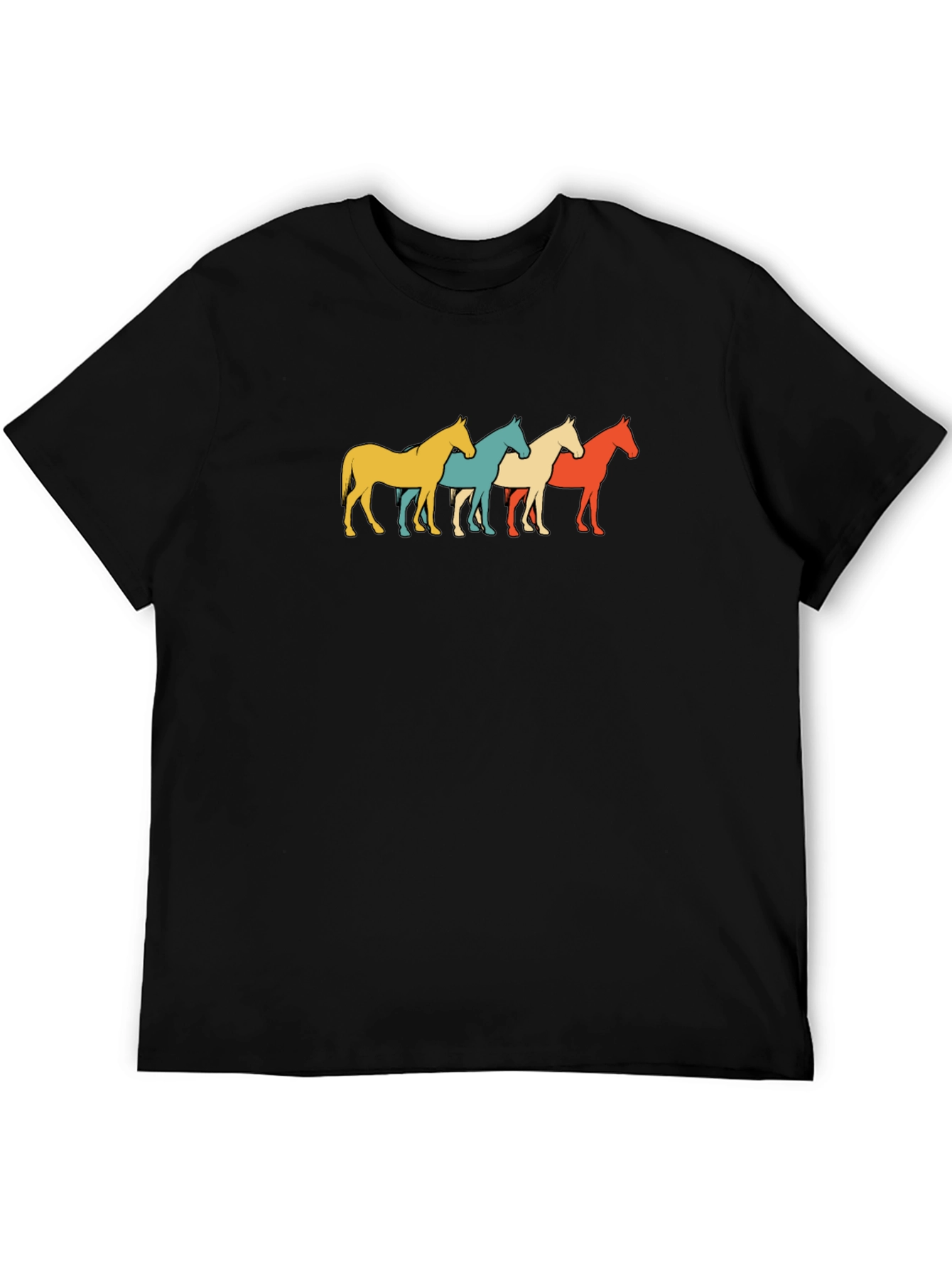 Retro Horse Graphic Tee - Black