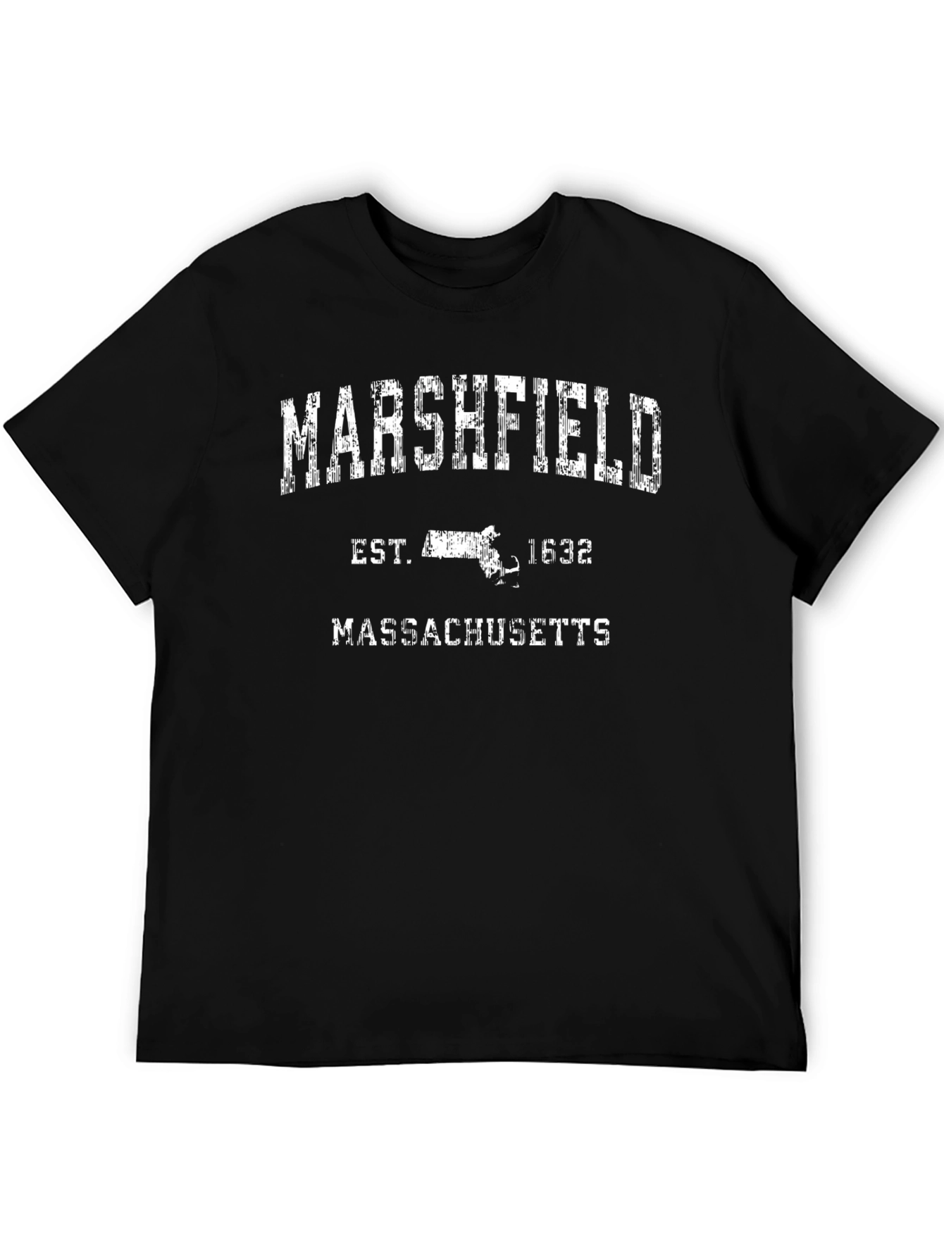 Marshfield Massachusetts Est 1632 Black T-Shirt
