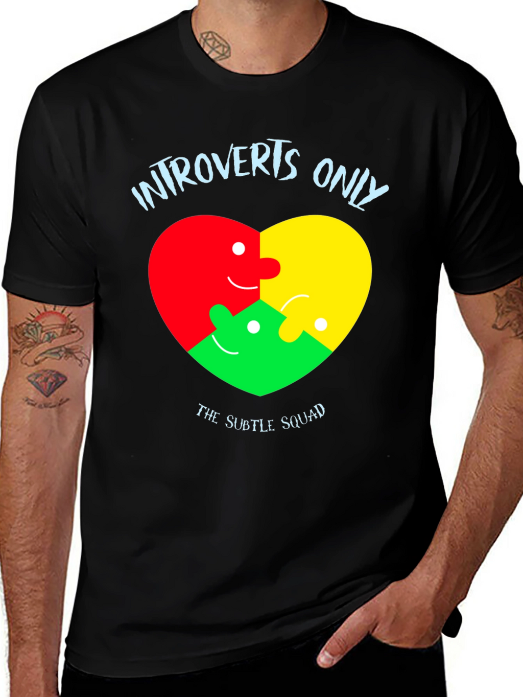 Introvert Heart Puzzle T-Shirt - Subtle Squad Tee