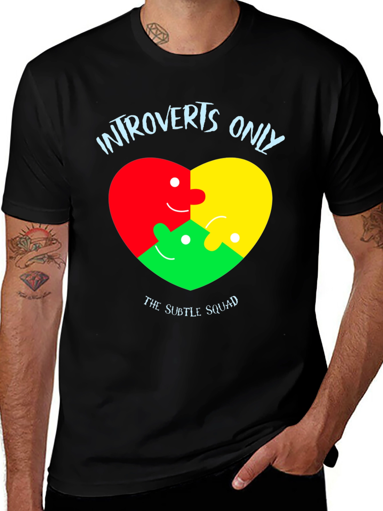 Introvert Heart Puzzle T-Shirt - Subtle Squad Tee