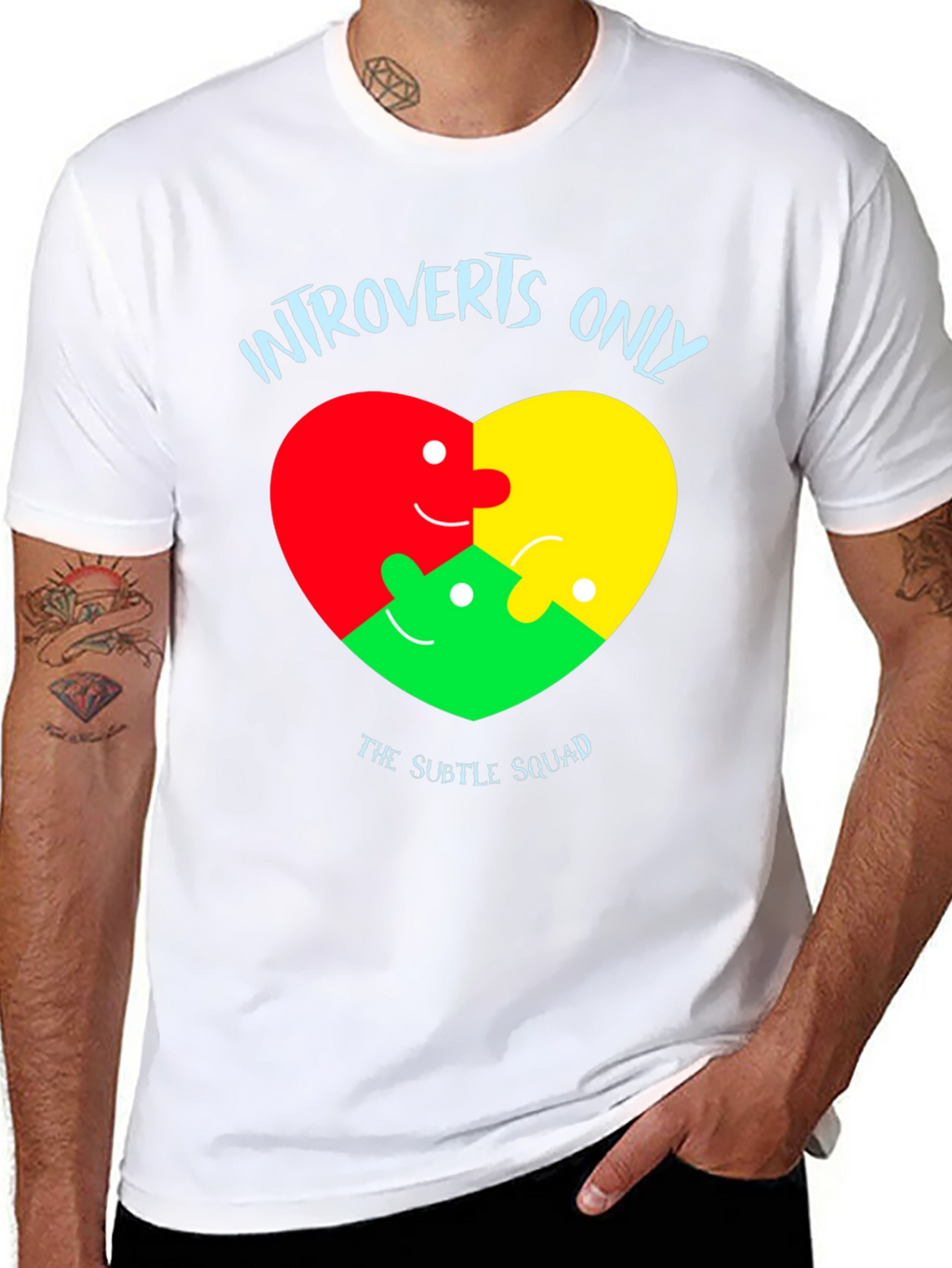 Introvert Heart Puzzle T-Shirt - Subtle Squad Tee