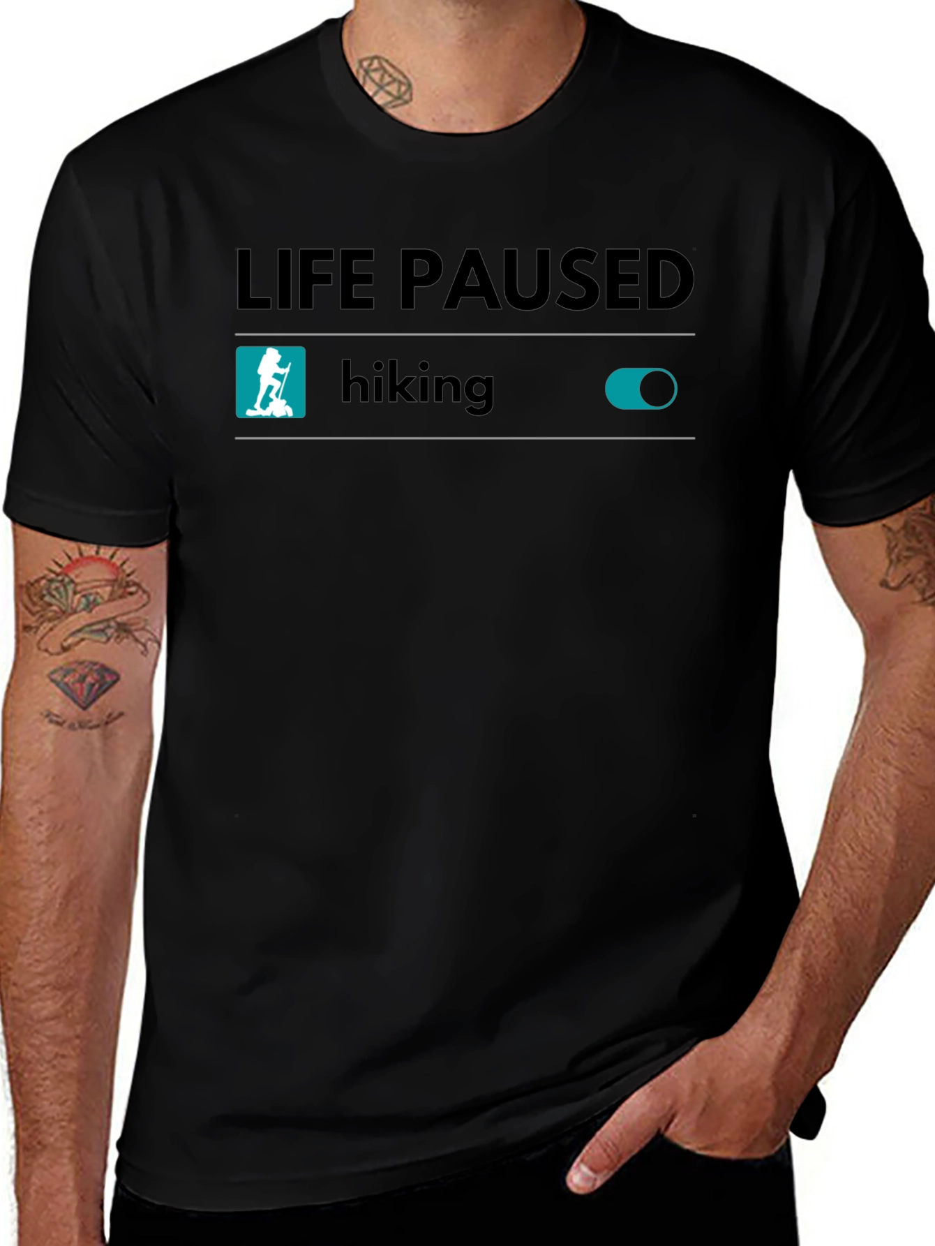 Life Paused Hiking T-Shirt - Adventure Ready
