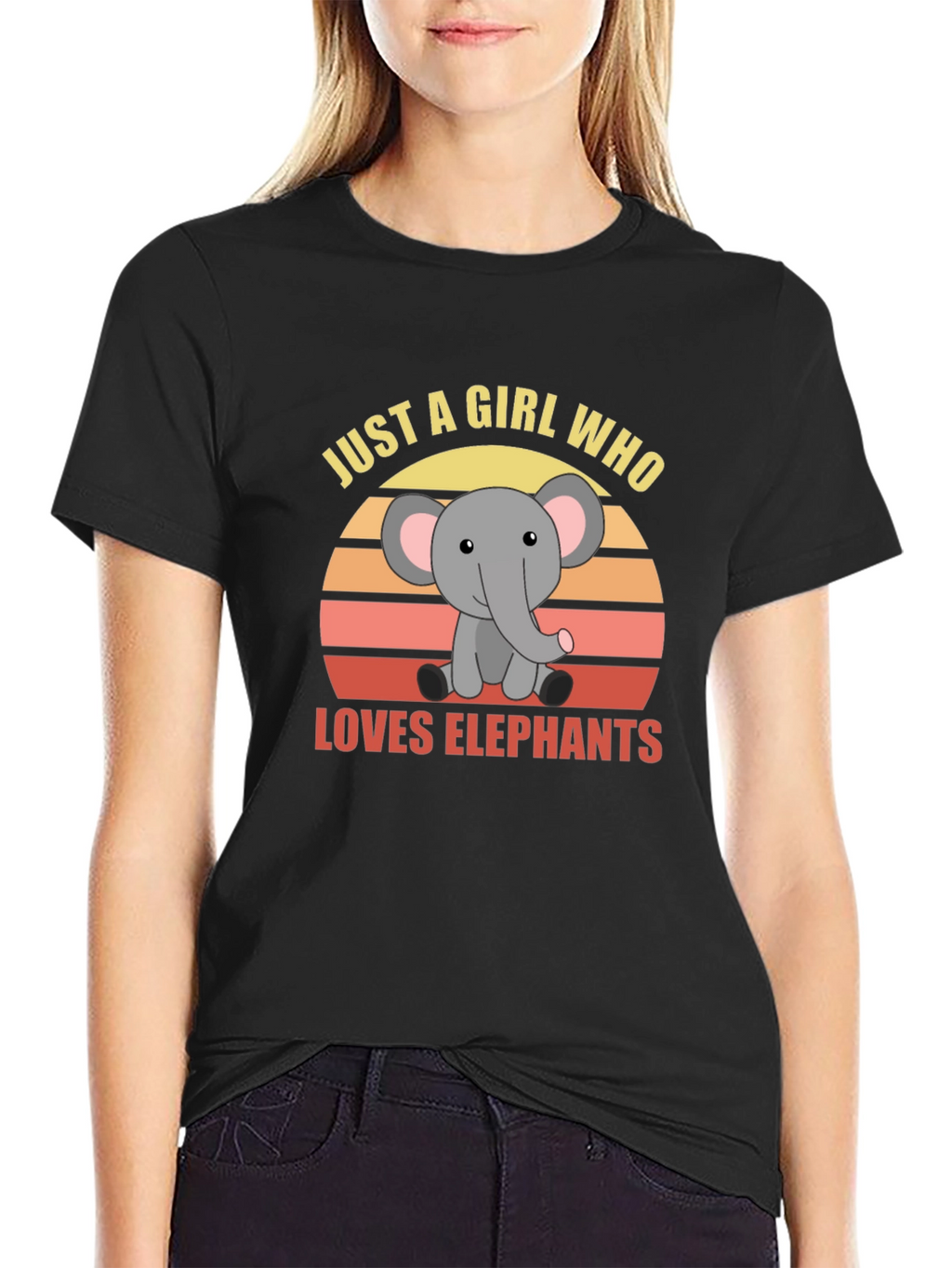 Girl Who Loves Elephants Graphic T-Shirt