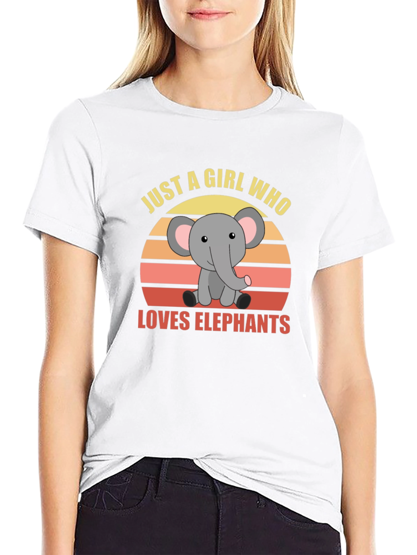 Girl Who Loves Elephants Graphic T-Shirt