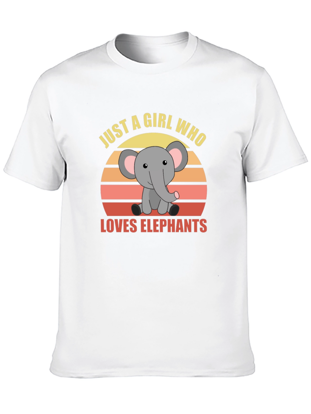 Girl Who Loves Elephants Graphic T-Shirt