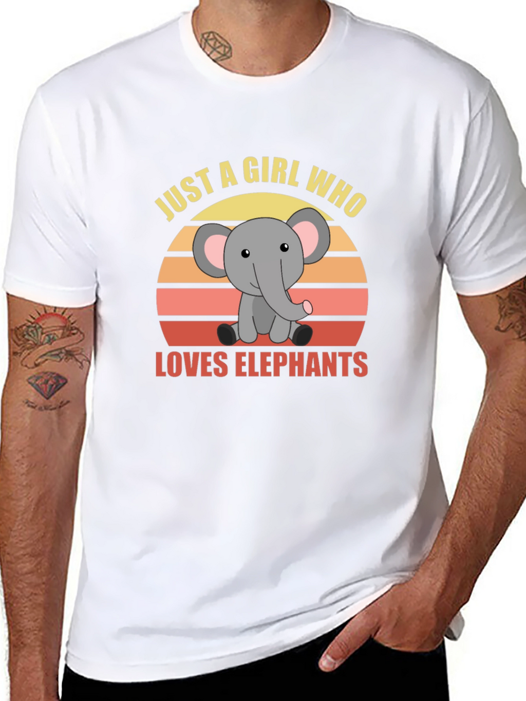 Girl Who Loves Elephants Graphic T-Shirt