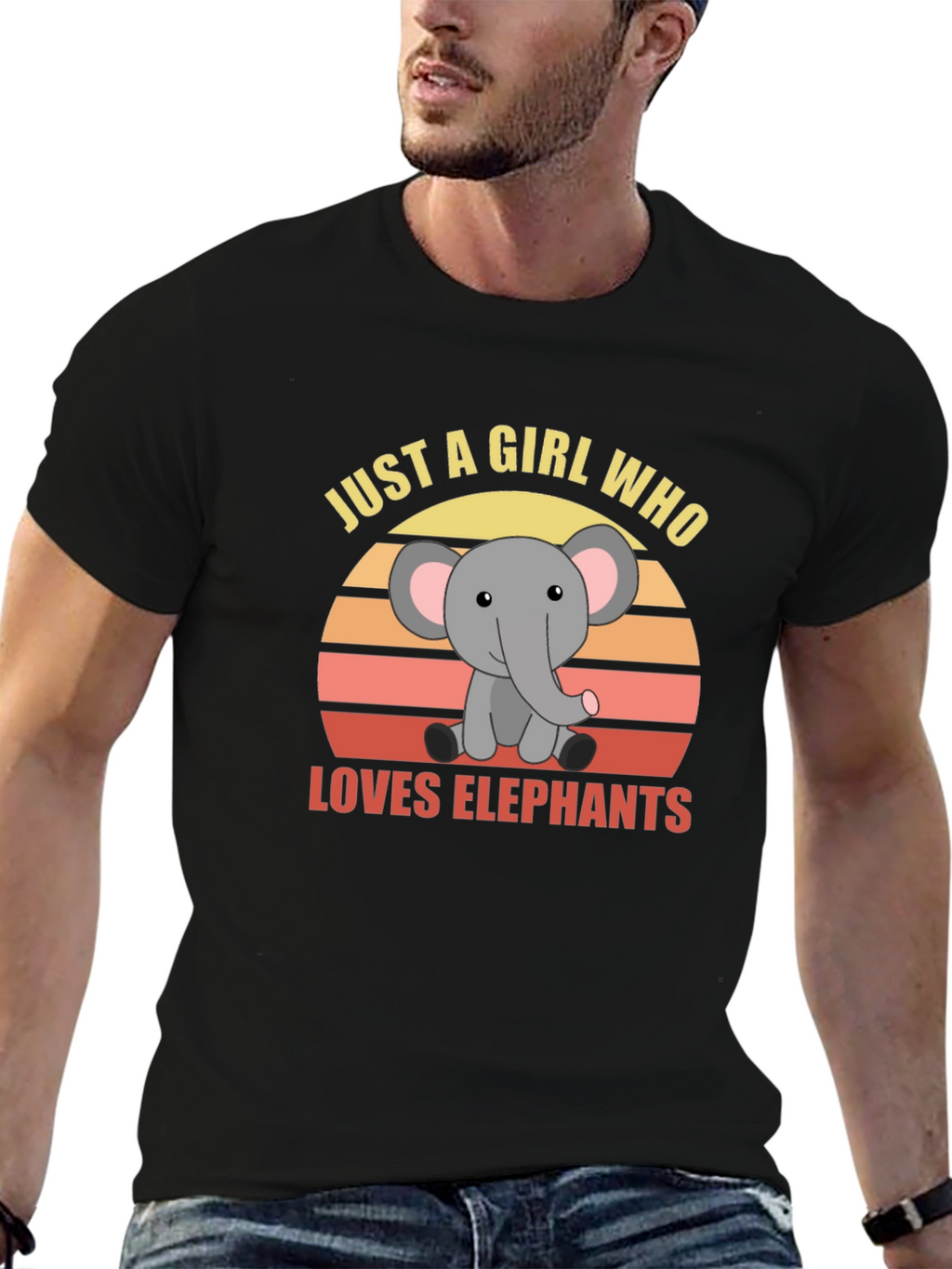 Girl Who Loves Elephants Graphic T-Shirt