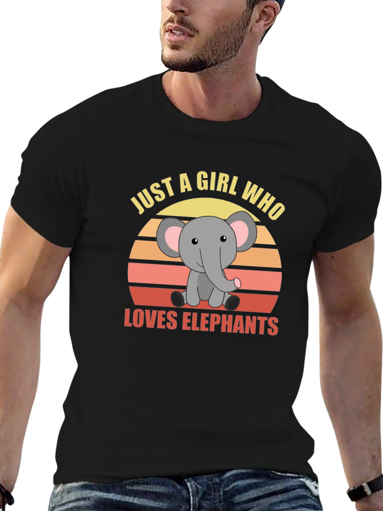 Girl Who Loves Elephants Graphic T-Shirt