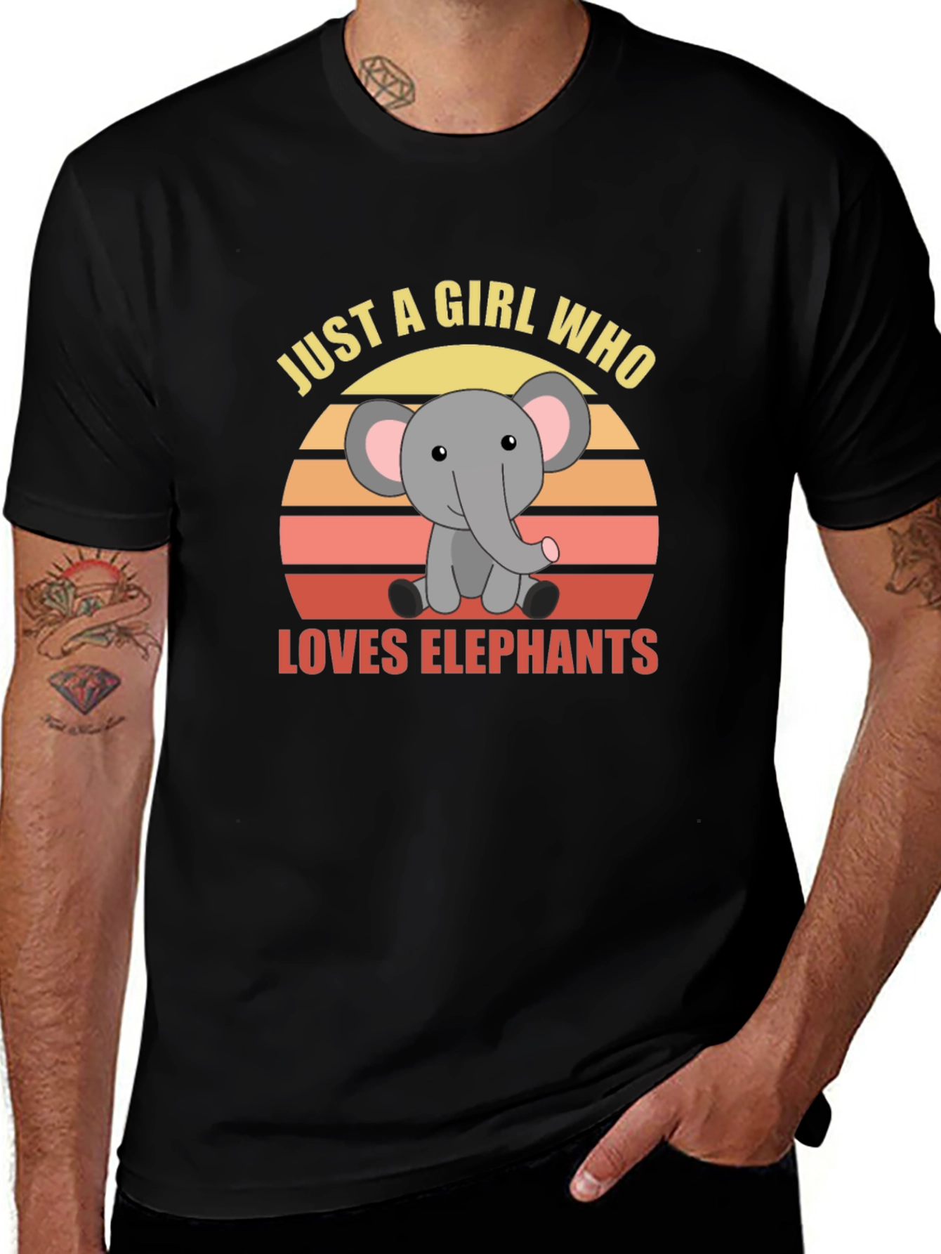 Girl Who Loves Elephants Graphic T-Shirt