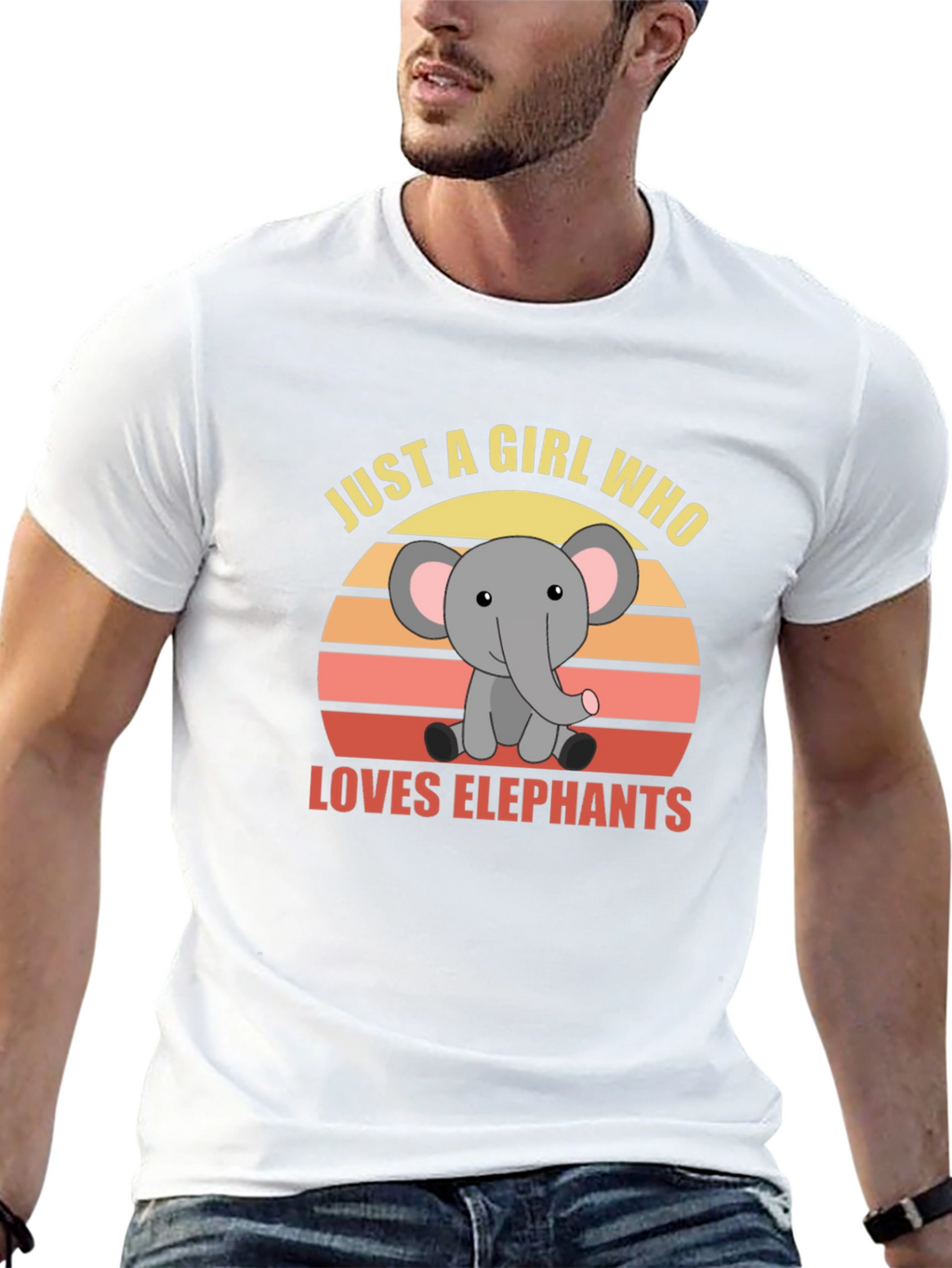 Girl Who Loves Elephants Graphic T-Shirt