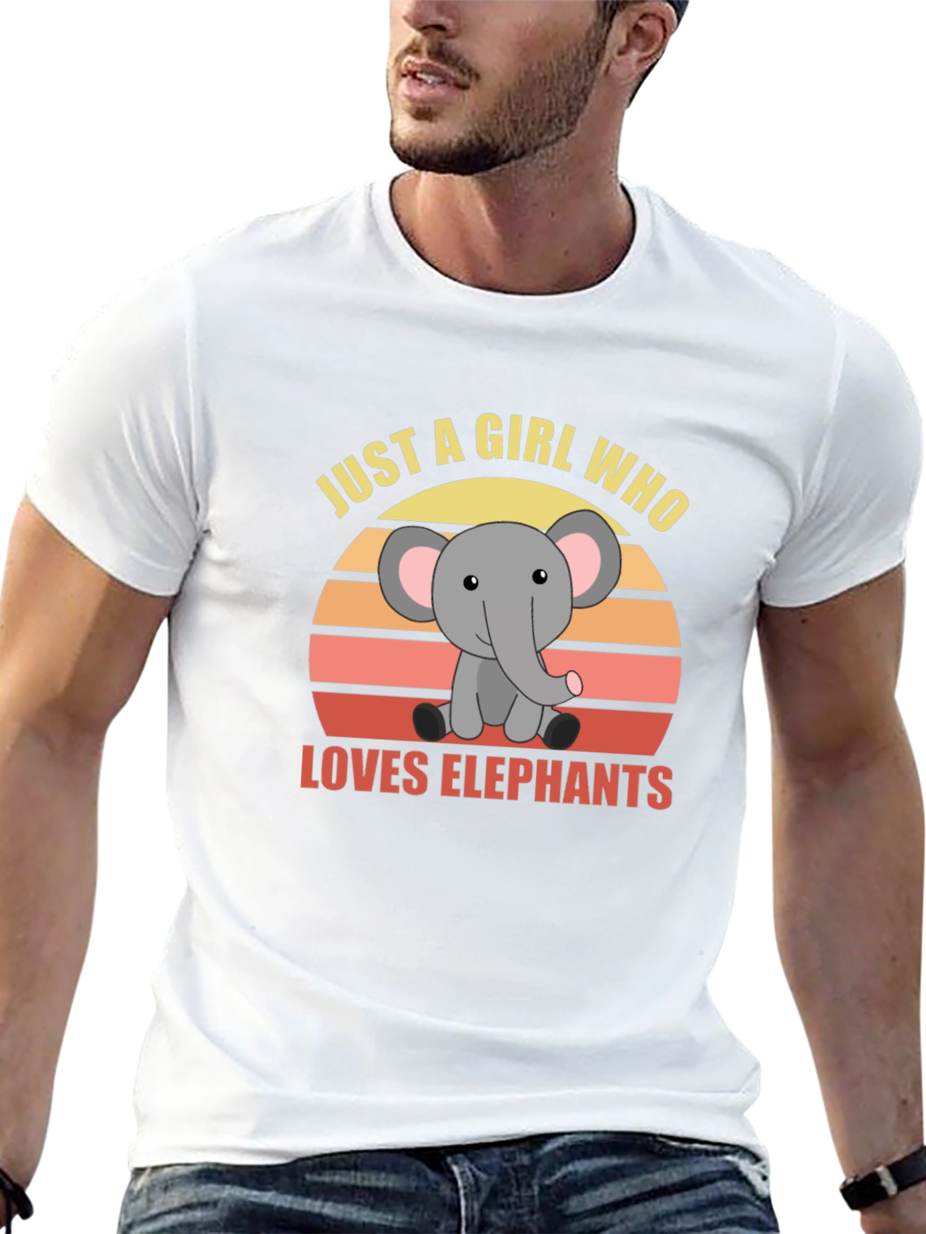 Girl Who Loves Elephants Graphic T-Shirt