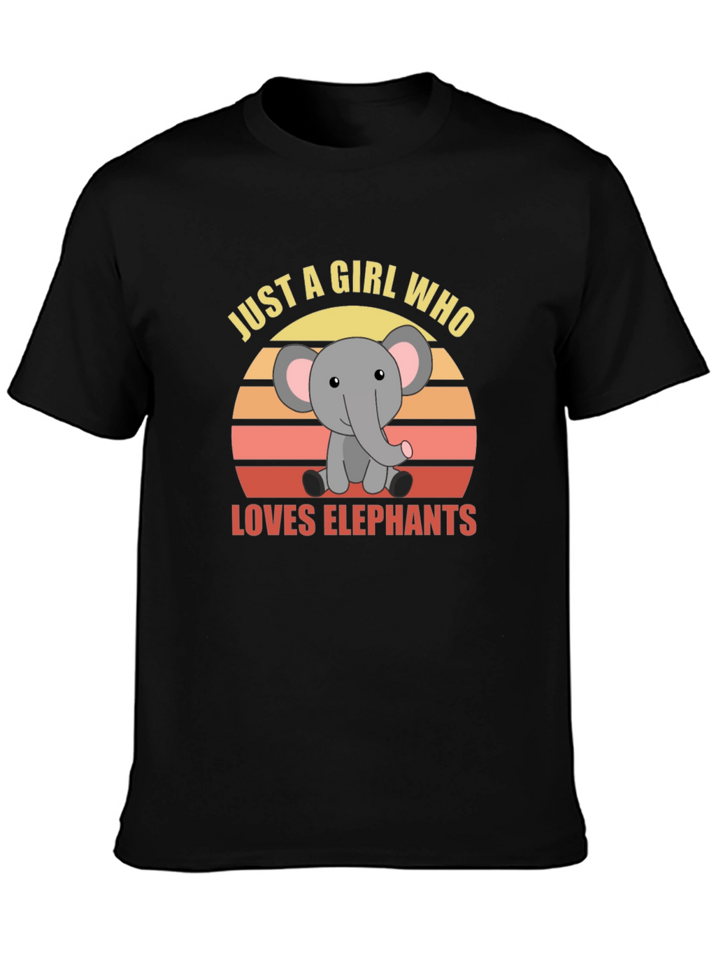 Girl Who Loves Elephants Graphic T-Shirt
