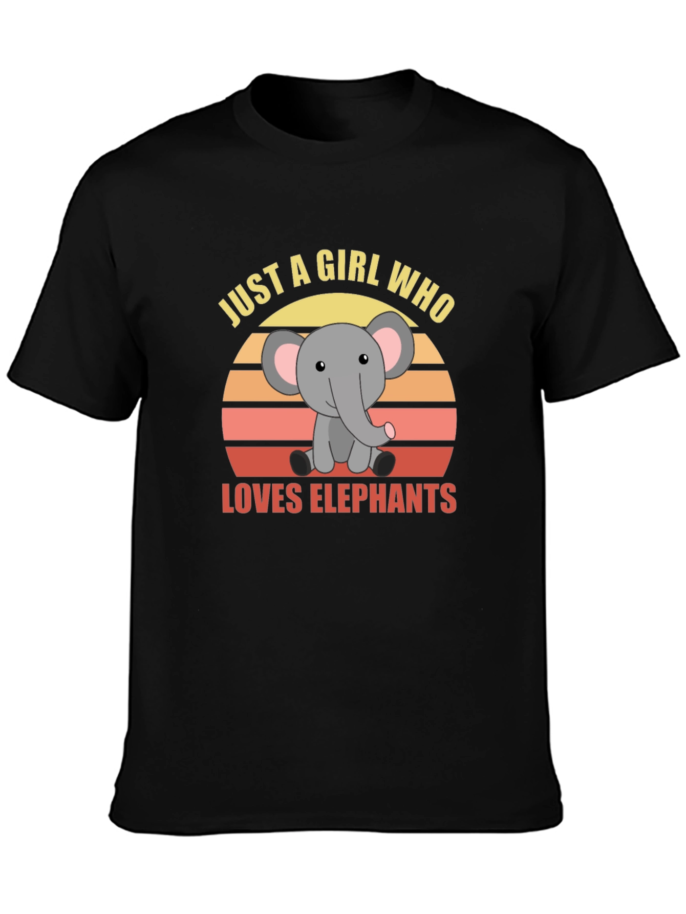 Girl Who Loves Elephants Graphic T-Shirt