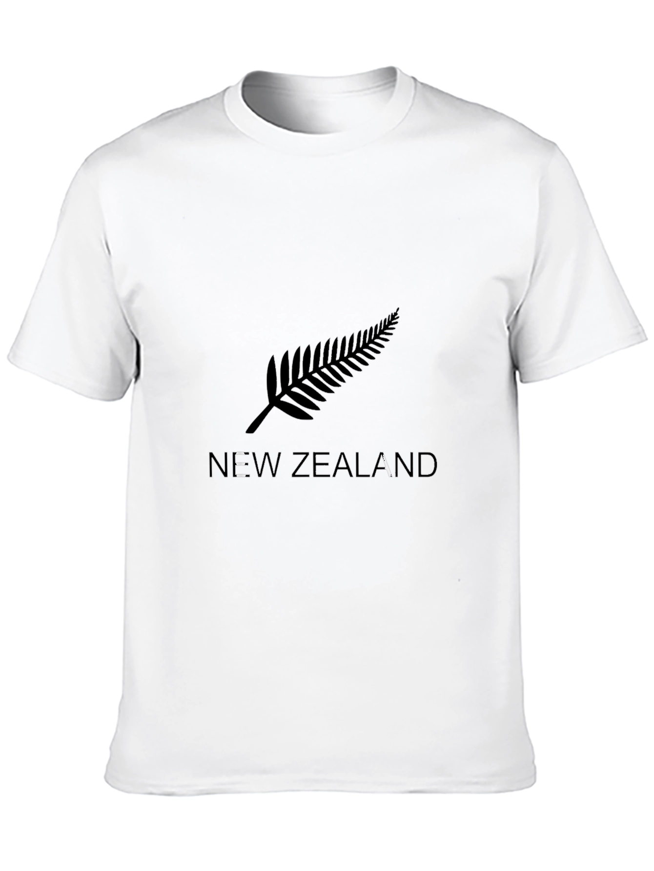 New Zealand Fern Print T-Shirt - Black