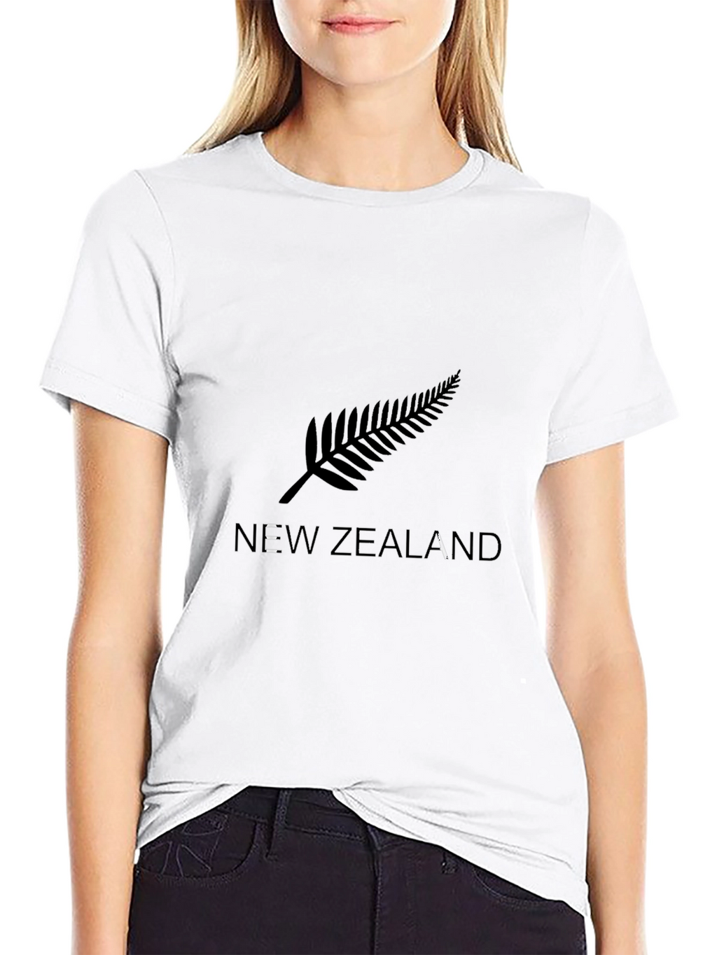 New Zealand Fern Print T-Shirt - Black