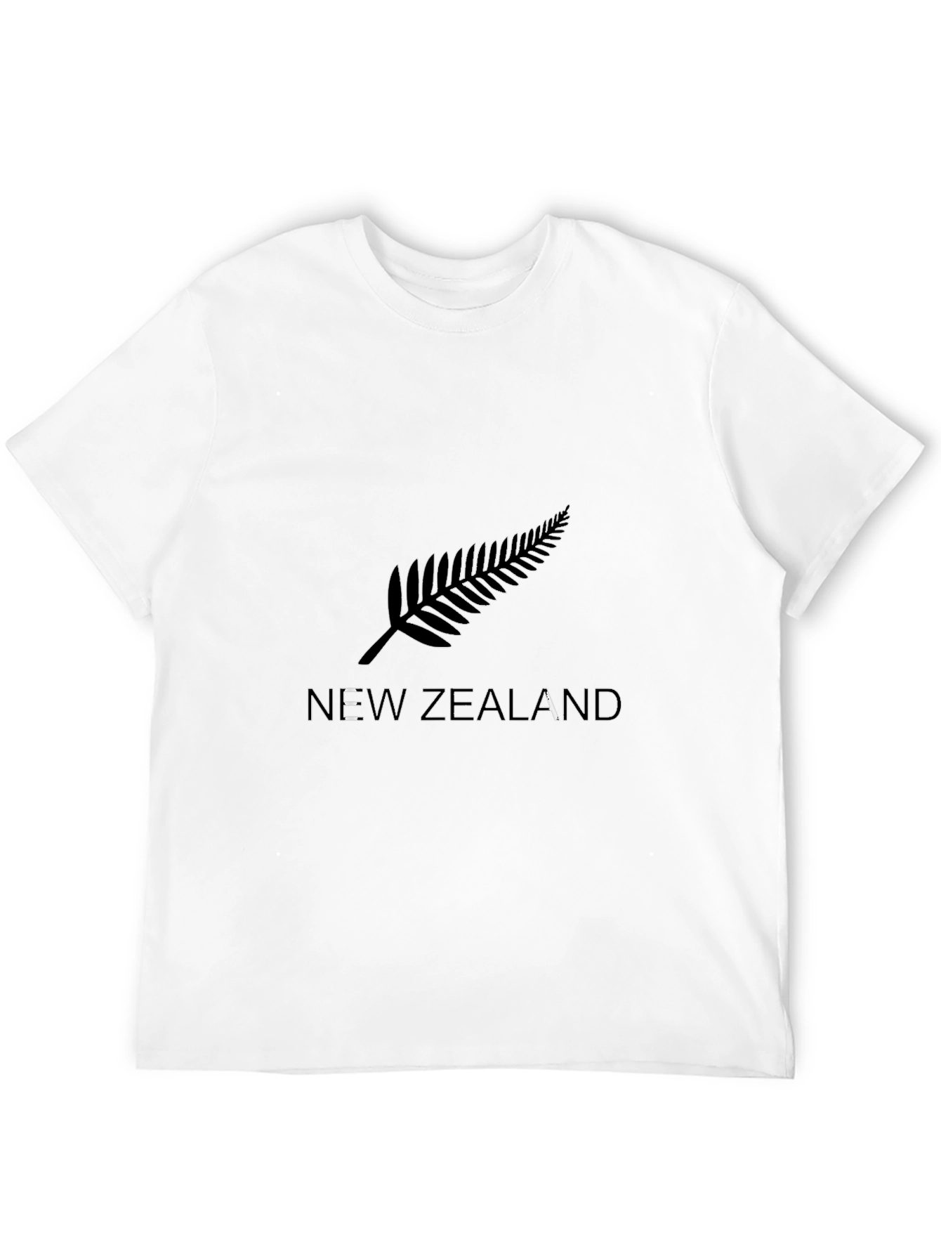 New Zealand Fern Print T-Shirt - Black