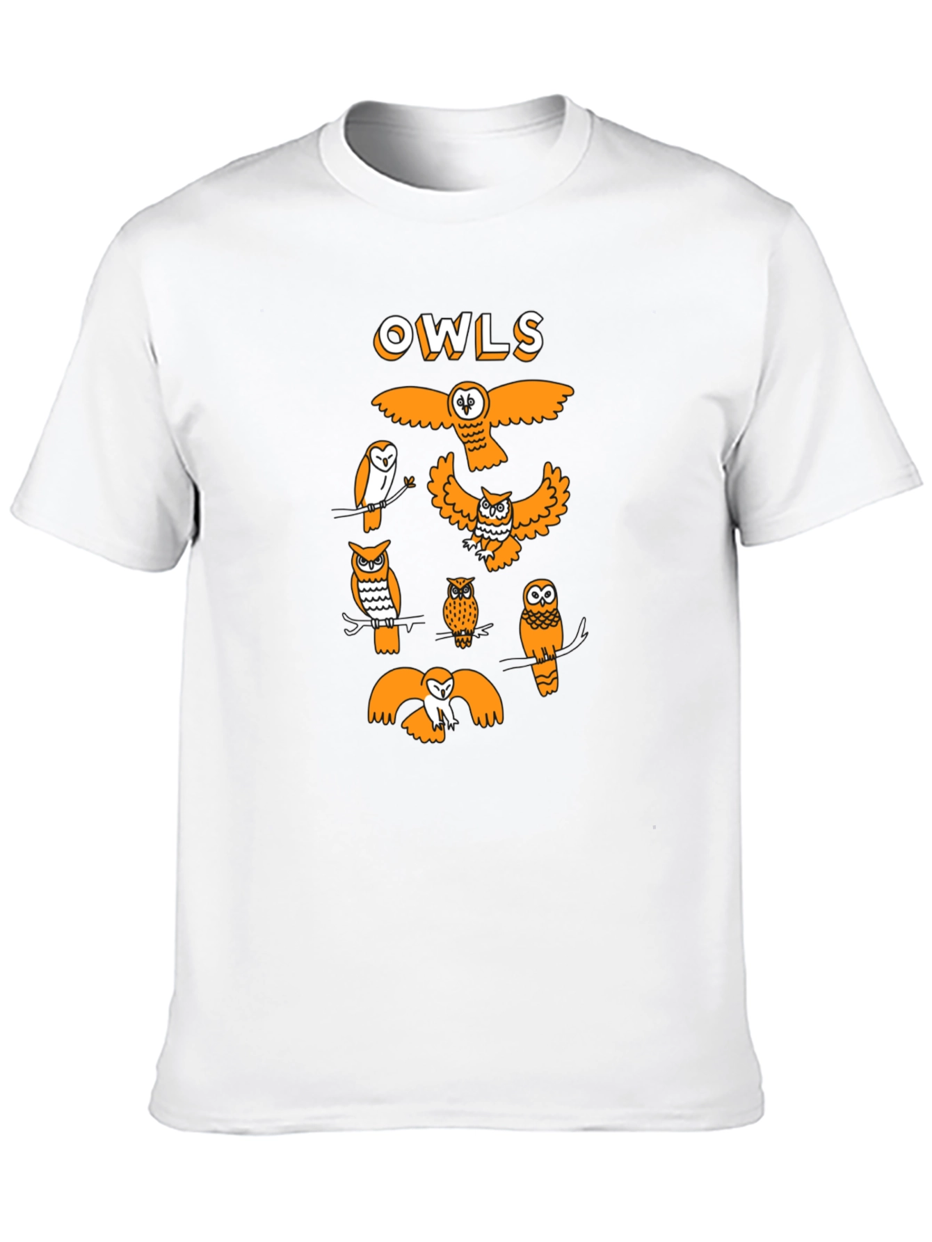 Fun Owls Graphic Tee - Black Cotton T-Shirt