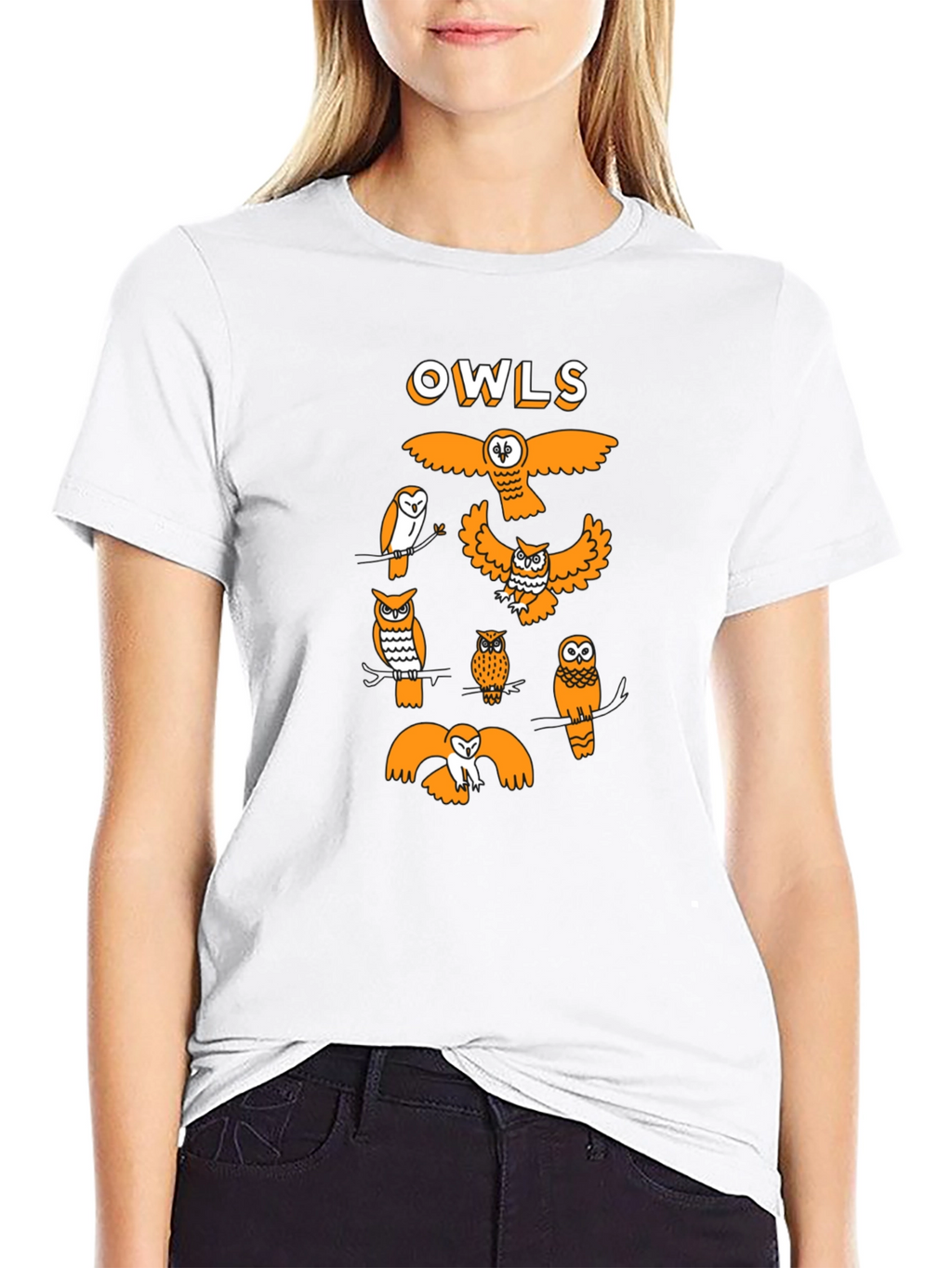 Fun Owls Graphic Tee - Black Cotton T-Shirt