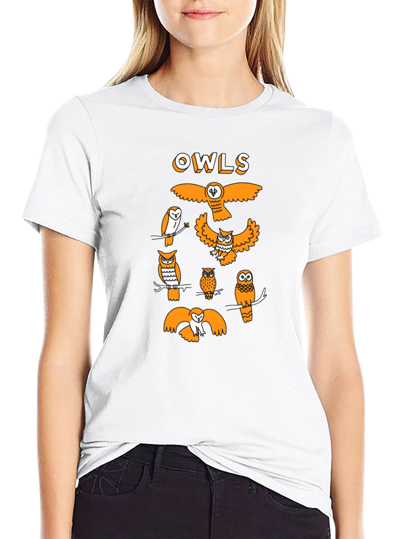 Fun Owls Graphic Tee - Black Cotton T-Shirt