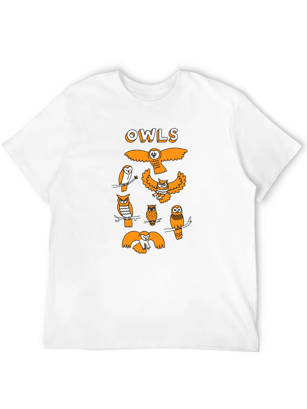 Fun Owls Graphic Tee - Black Cotton T-Shirt