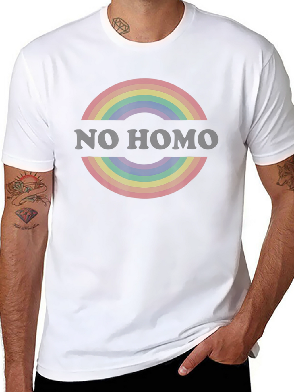 Rainbow Circle Graphic Tee - Black