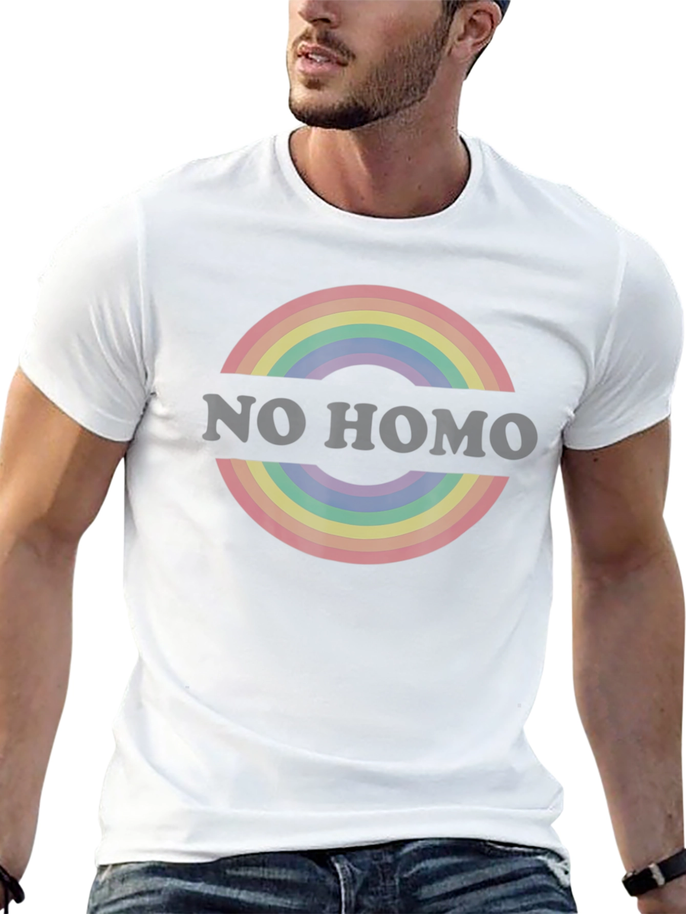 Rainbow Circle Graphic Tee - Black