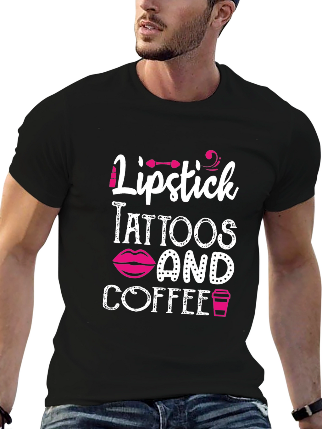 Lipstick Tattoos Coffee Graphic Tee