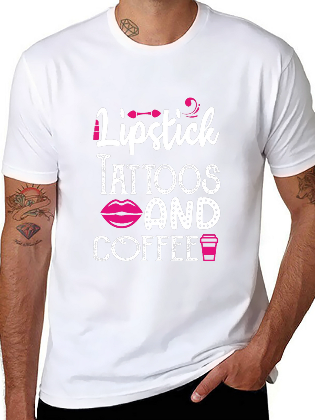 Lipstick Tattoos Coffee Graphic Tee