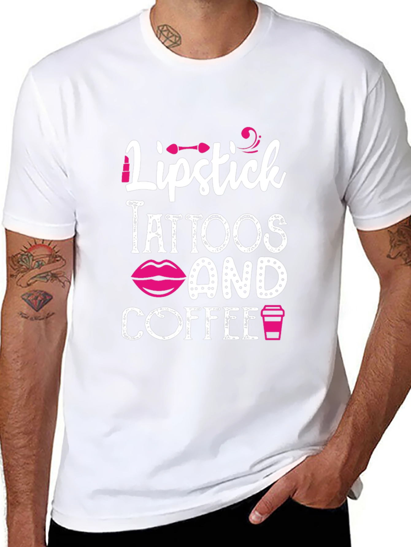 Lipstick Tattoos Coffee Graphic Tee