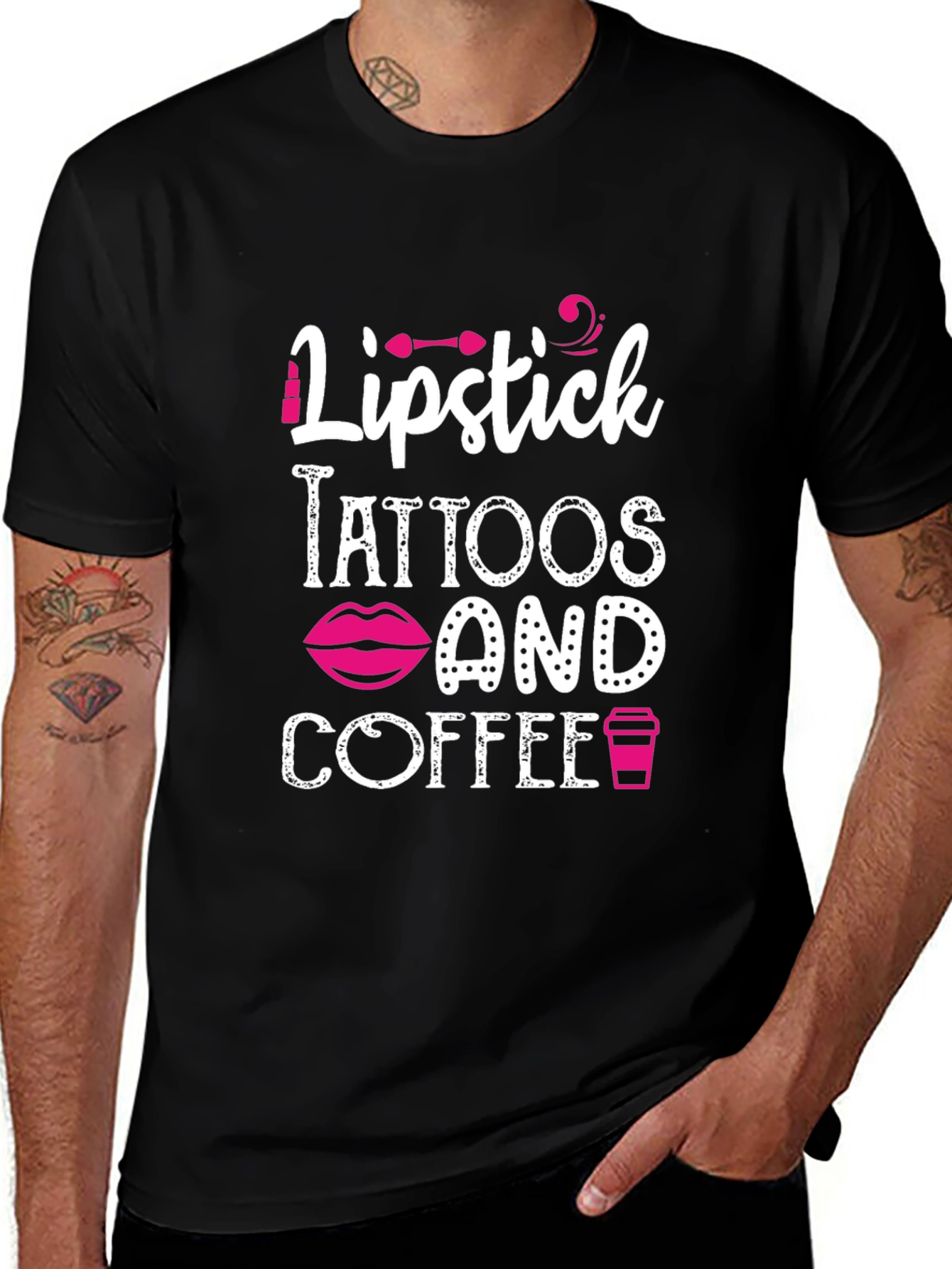Lipstick Tattoos Coffee Graphic Tee