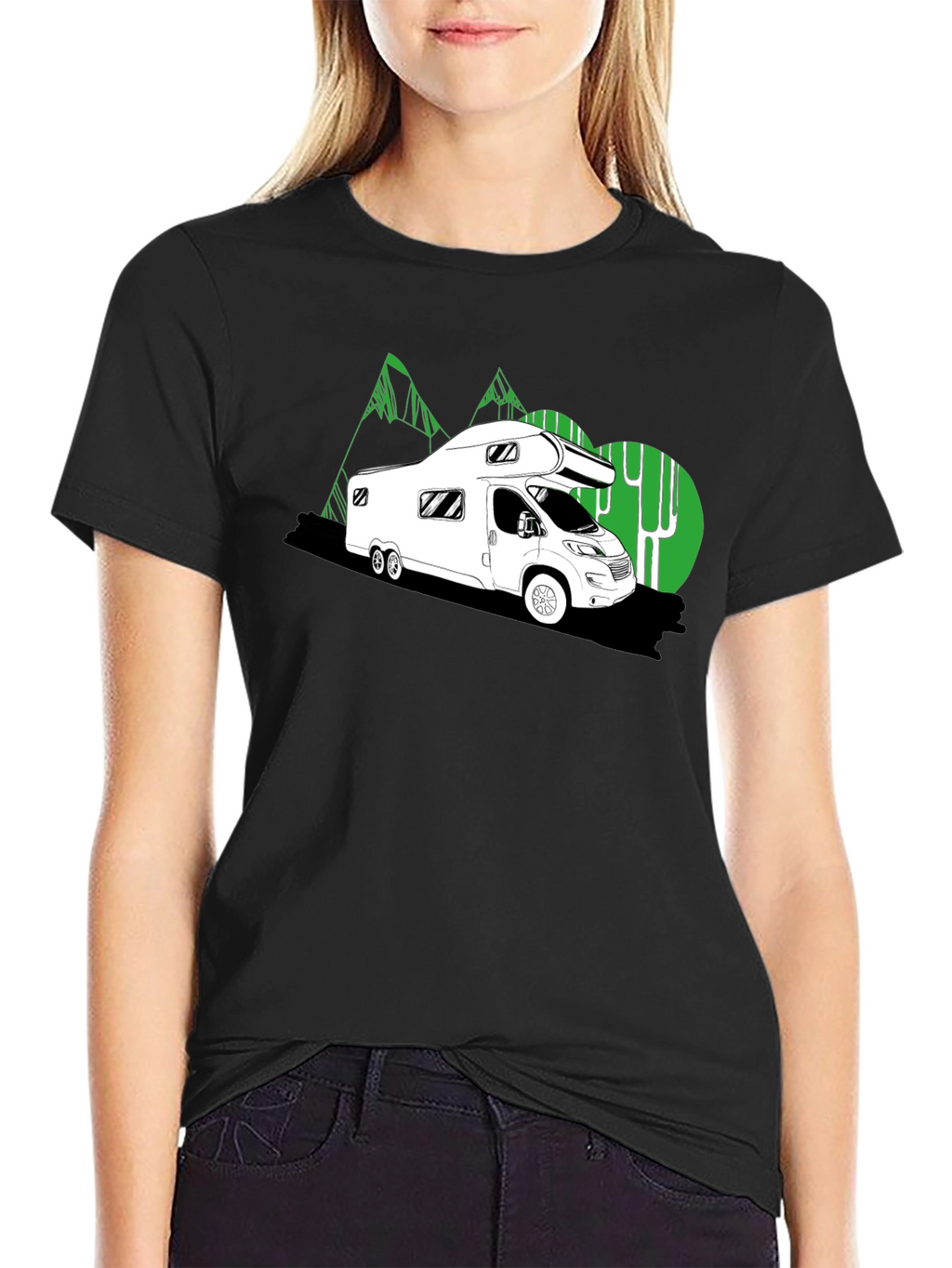 Black RV Adventure Tee -  Road Trip Style