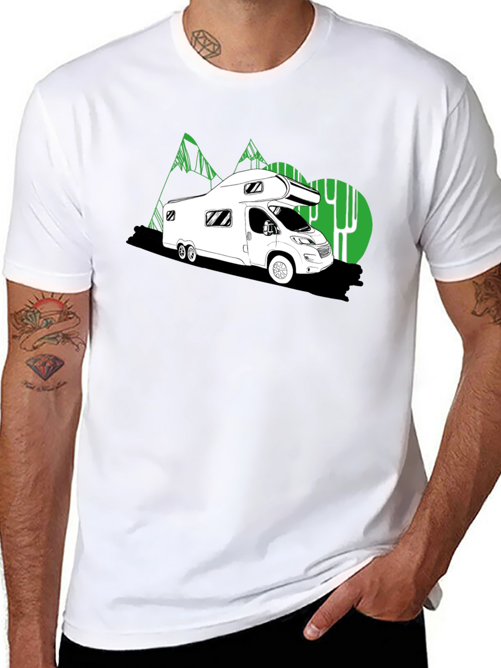 Black RV Adventure Tee -  Road Trip Style