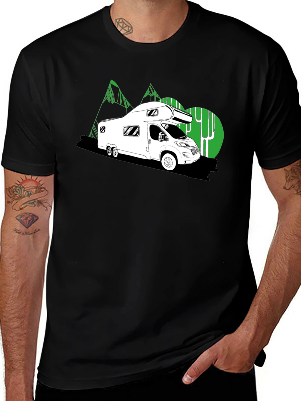 Black RV Adventure Tee -  Road Trip Style