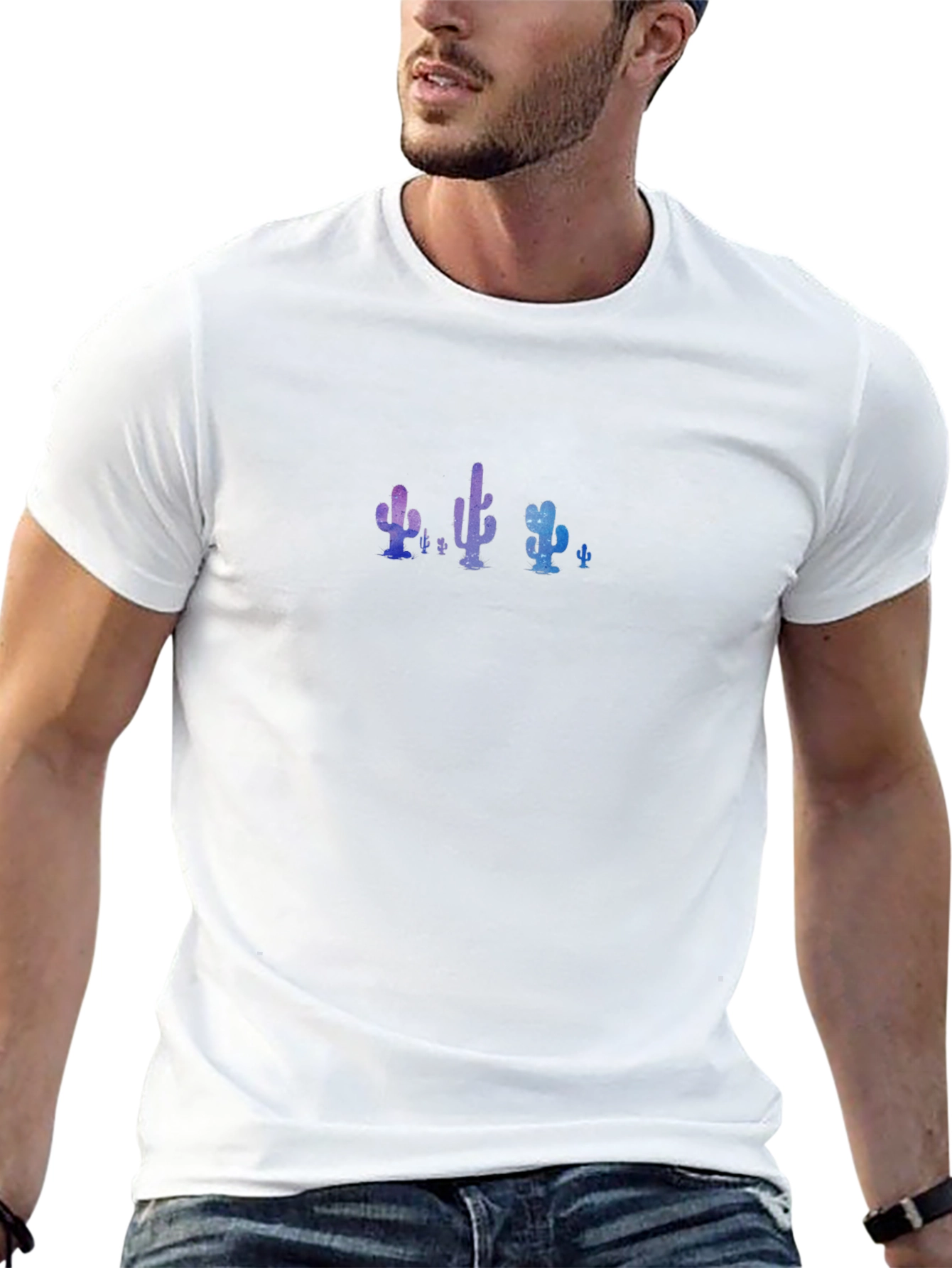 Galaxy Cactus Black T-Shirt