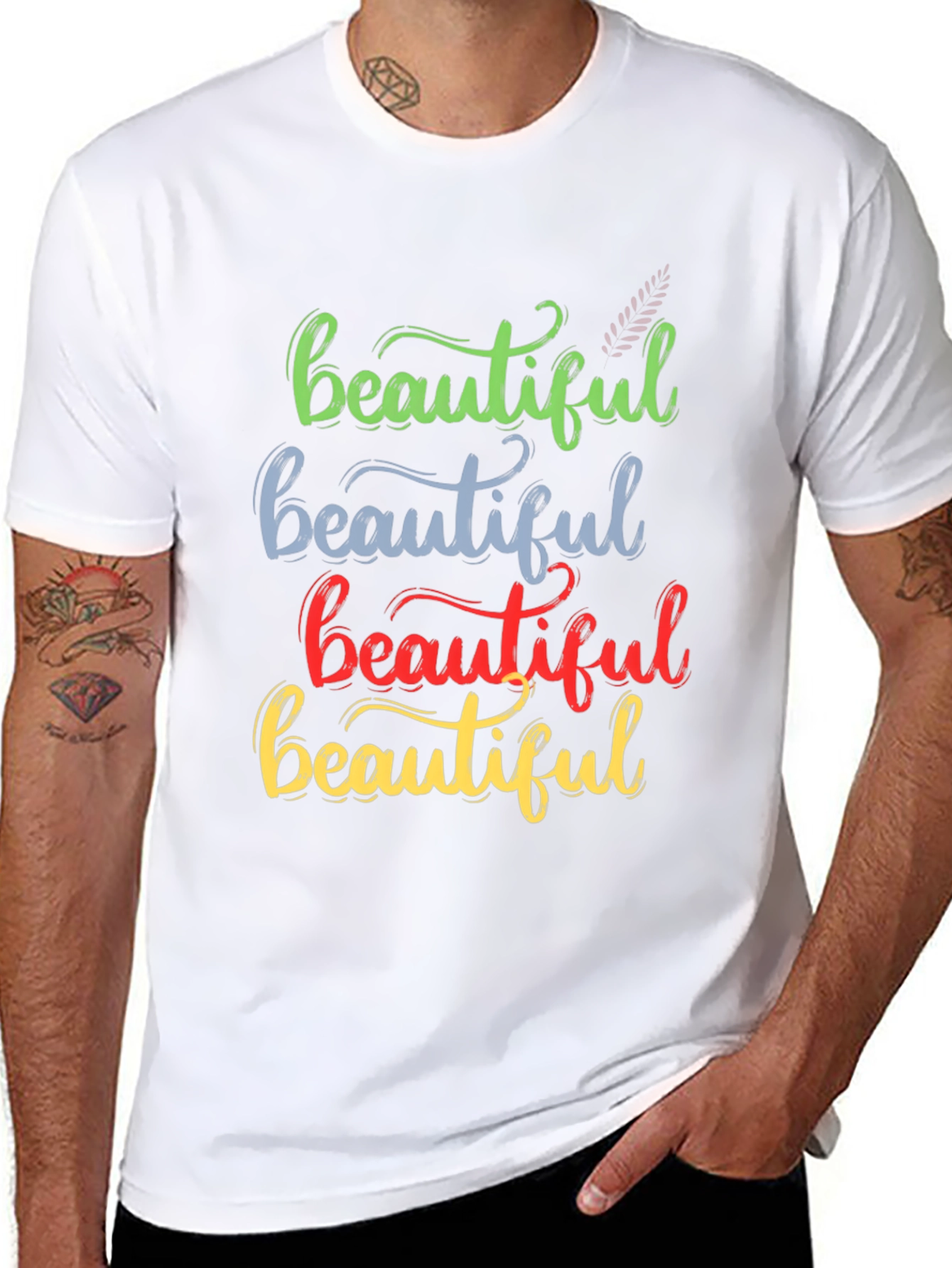 Beautiful Stacked Text T-Shirt