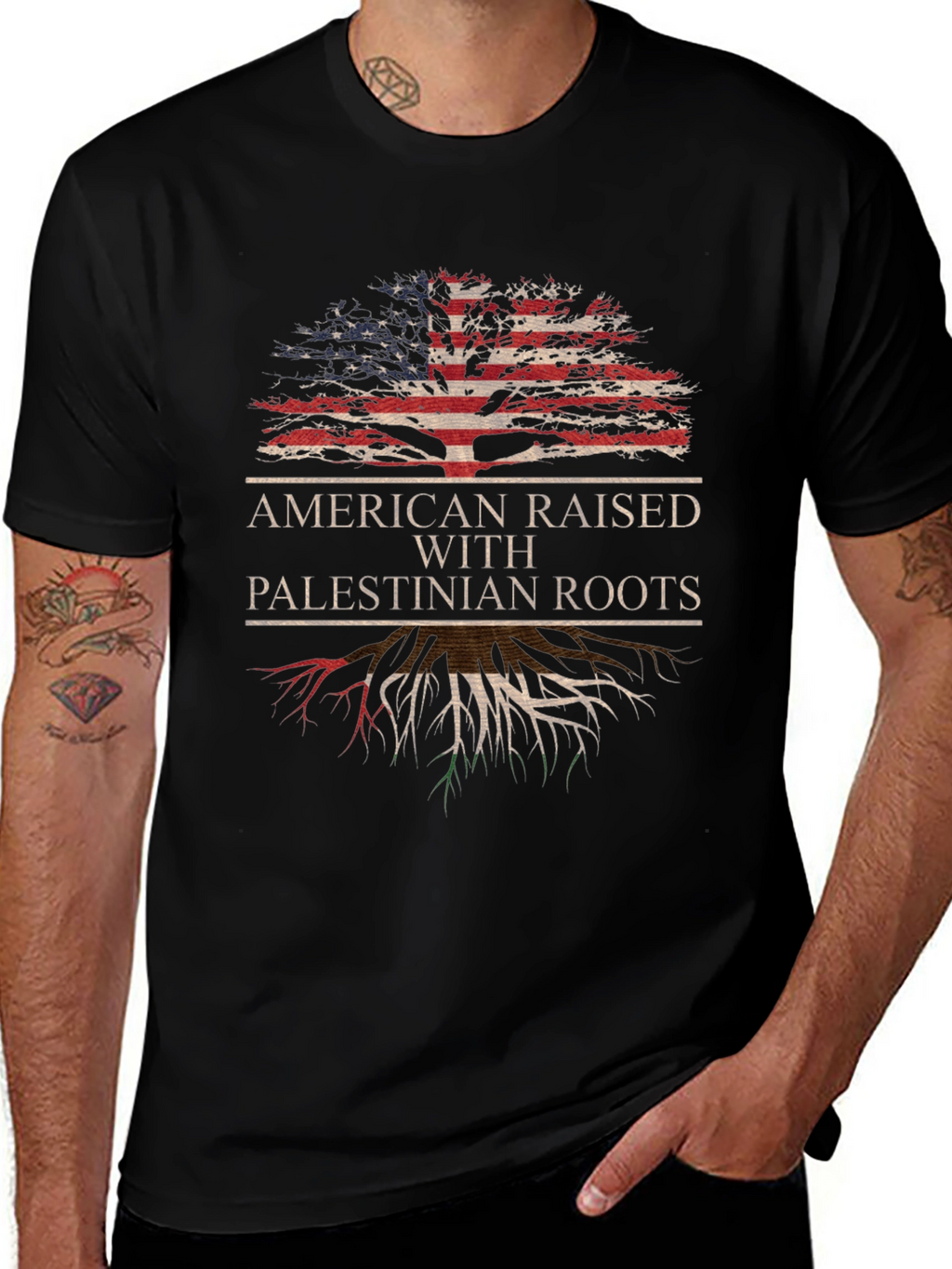 American Raised with Palestinian Roots T-Shirt