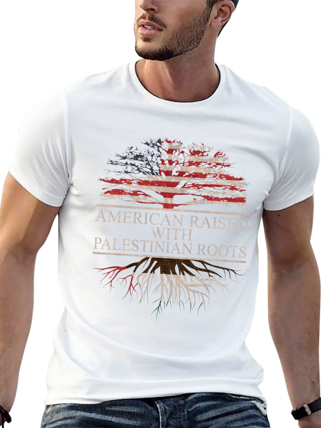 American Raised with Palestinian Roots T-Shirt