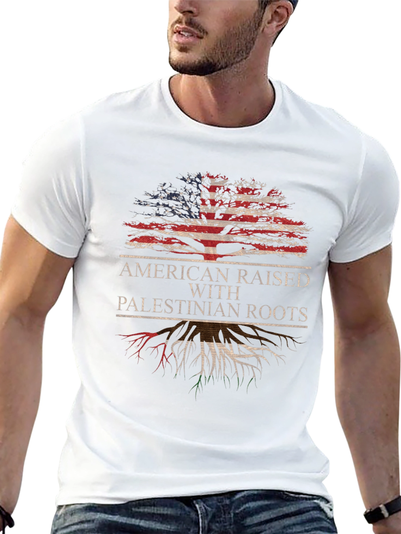 American Raised with Palestinian Roots T-Shirt