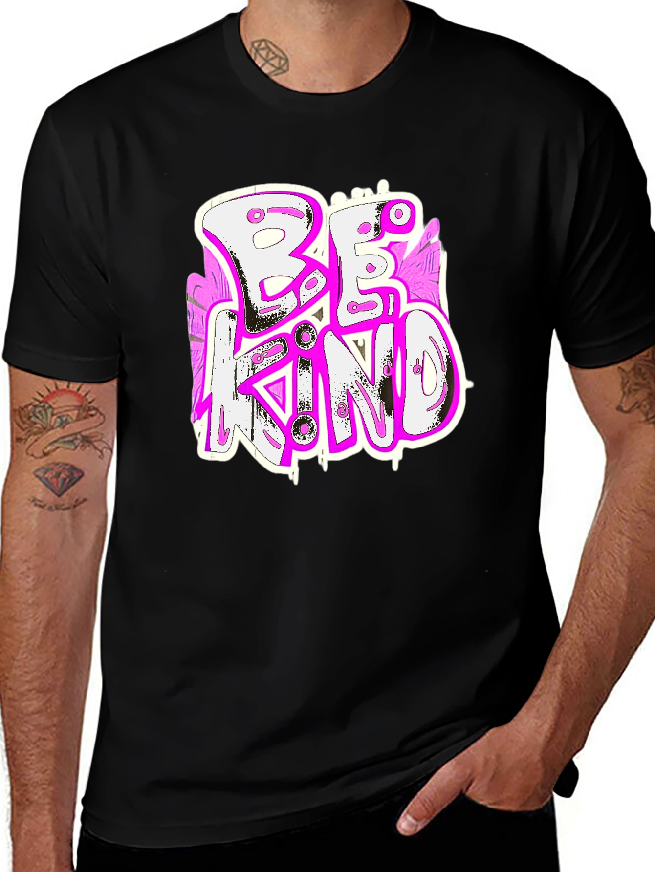 Be Kind Graphic Tee - Stylish Mens Black T-Shirt