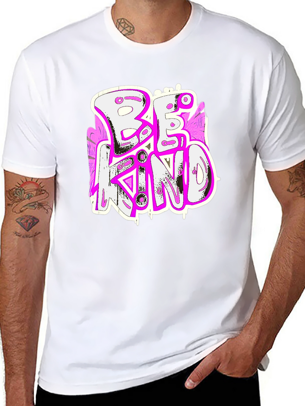 Be Kind Graphic Tee - Stylish Mens Black T-Shirt