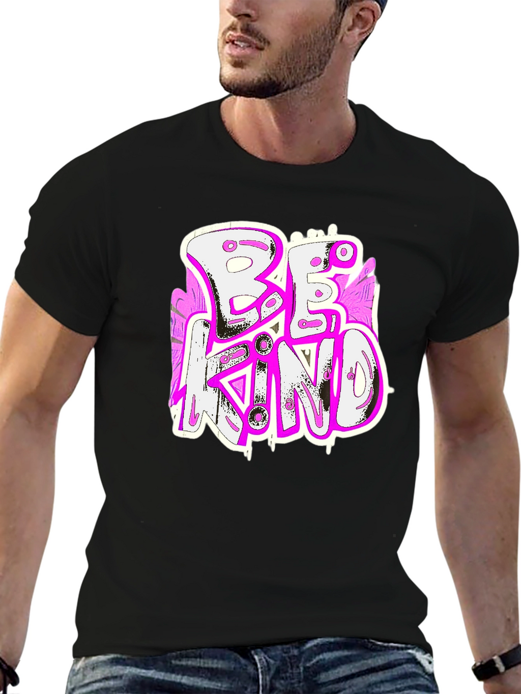 Be Kind Graphic Tee - Stylish Mens Black T-Shirt