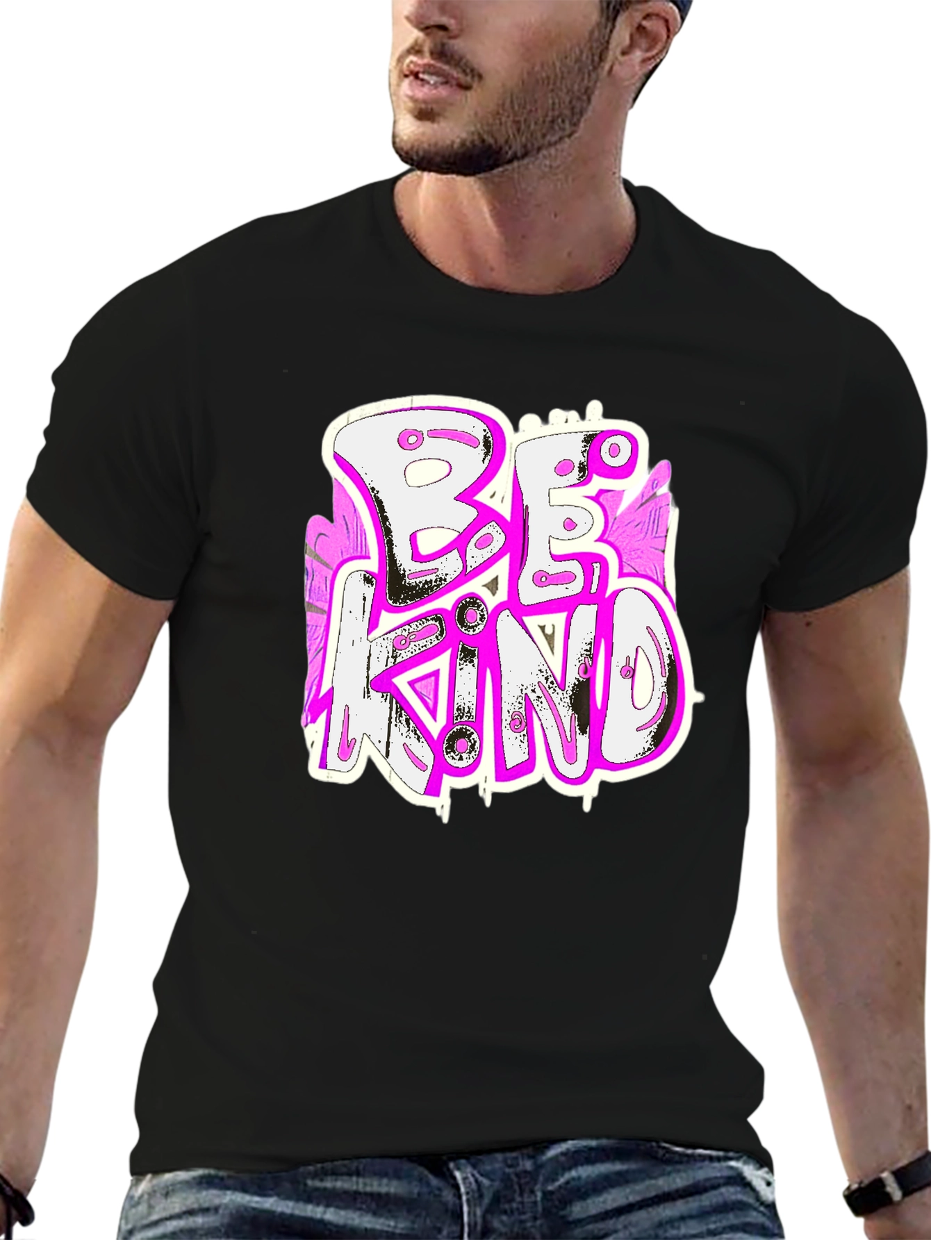 Be Kind Graphic Tee - Stylish Mens Black T-Shirt